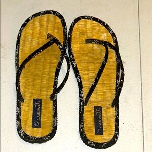 Laguna B Yellow and Black Women's Sandals
